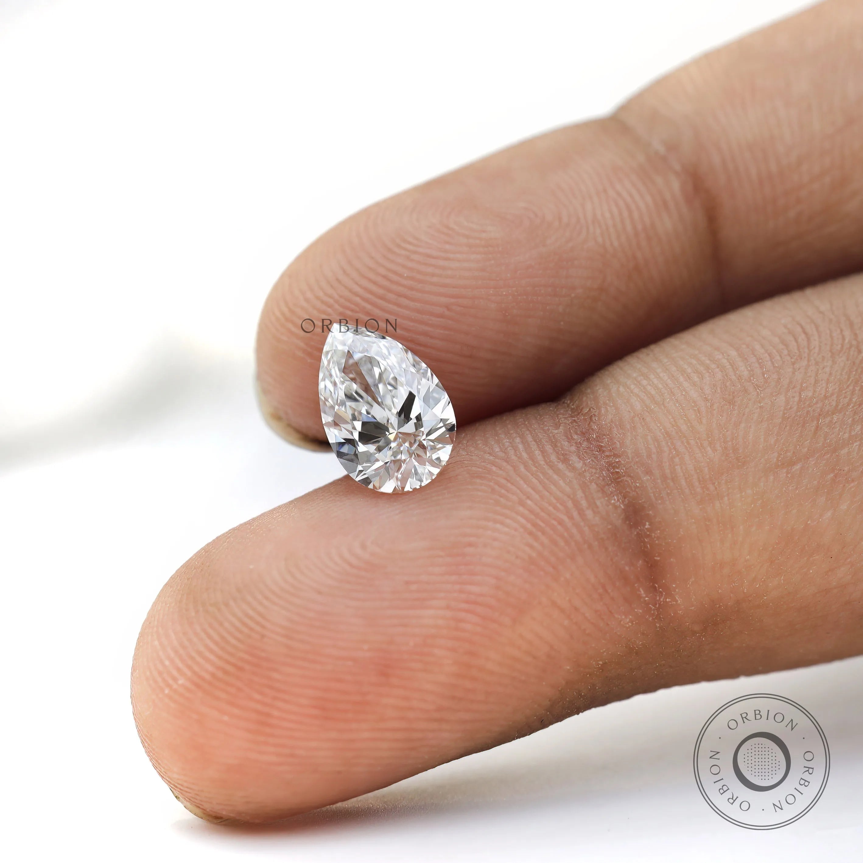 2 ct Pear lab grown diamond with soft off white tone loose stone