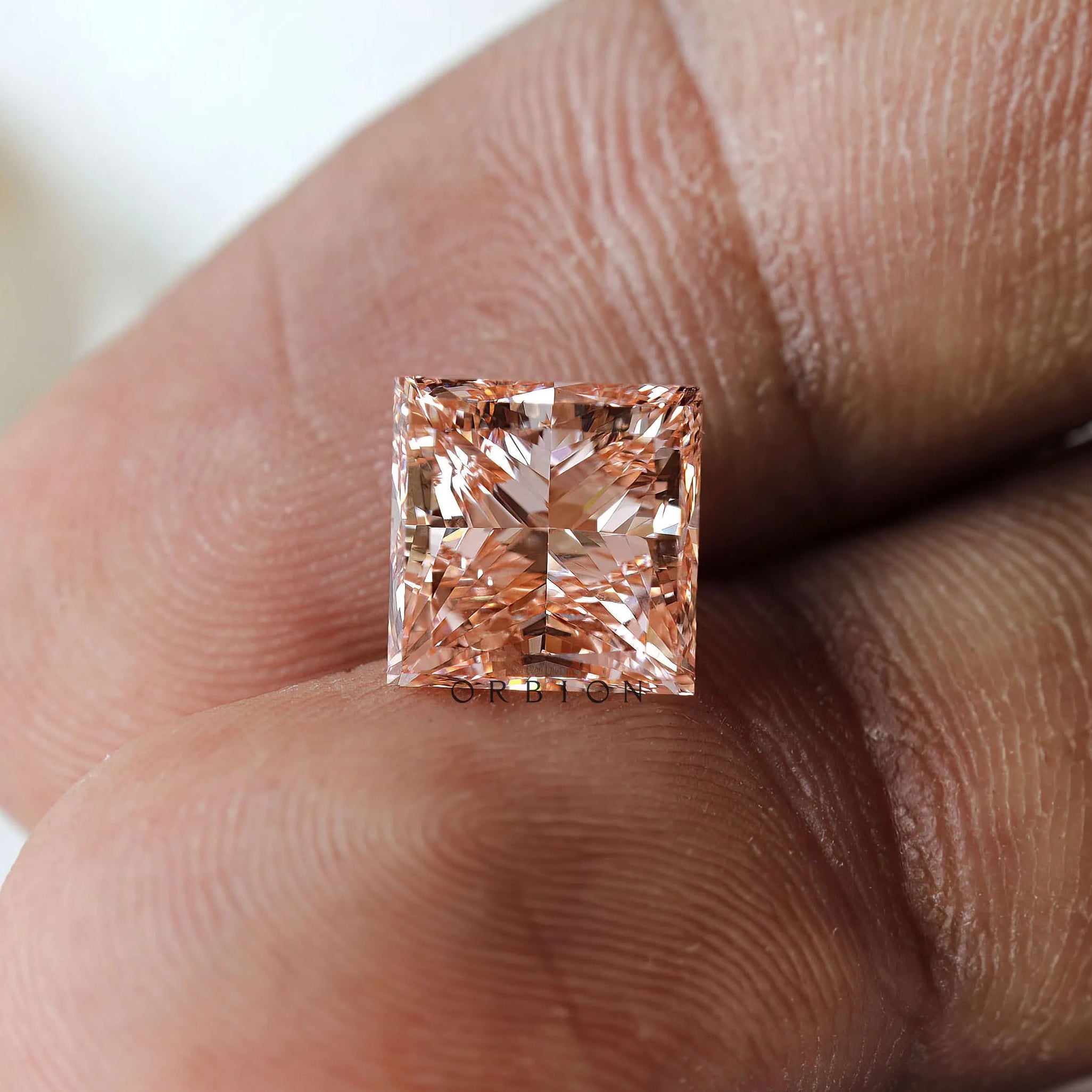 5 ct Fancy intense pink lab diamond square cut loose gemstone