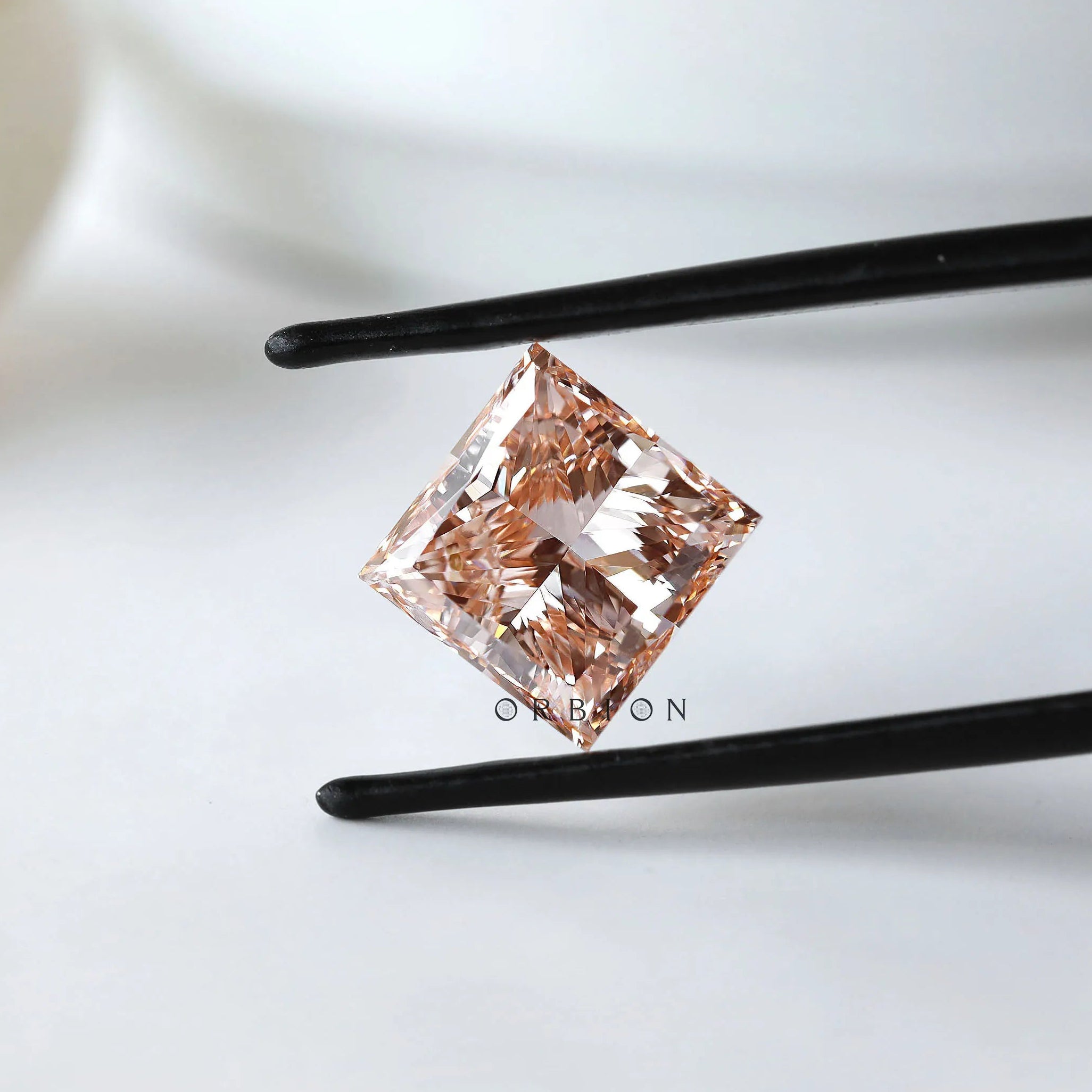 5 ct Princess cut fancy intense pink lab grown diamond loose gemstone