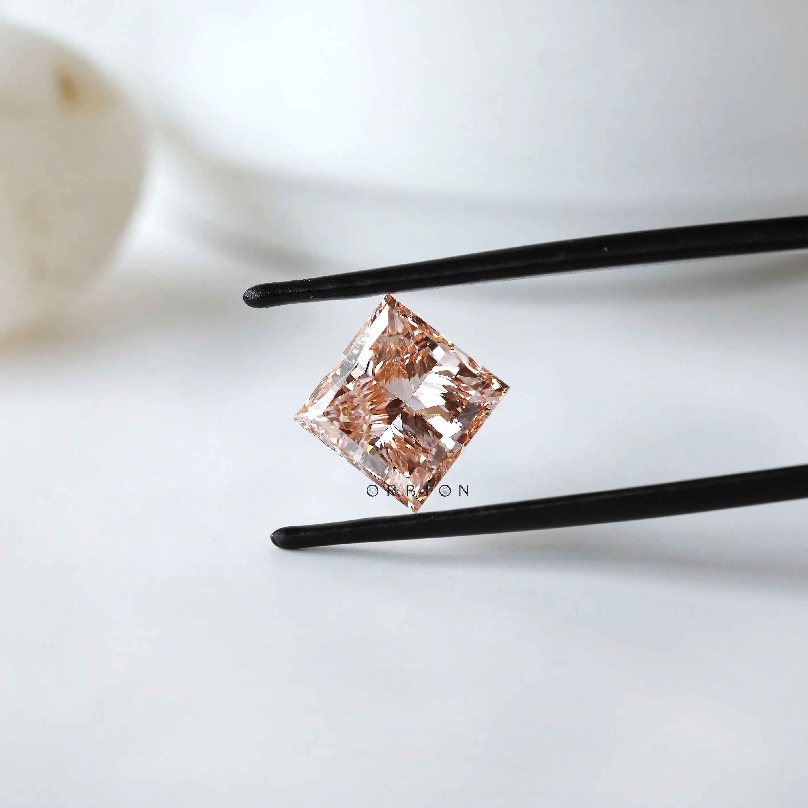 5 ct Princess cut fancy intense pink lab grown diamond loose gemstone