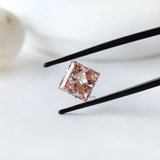 5 ct Square princess lab diamond with bold intense pink color
