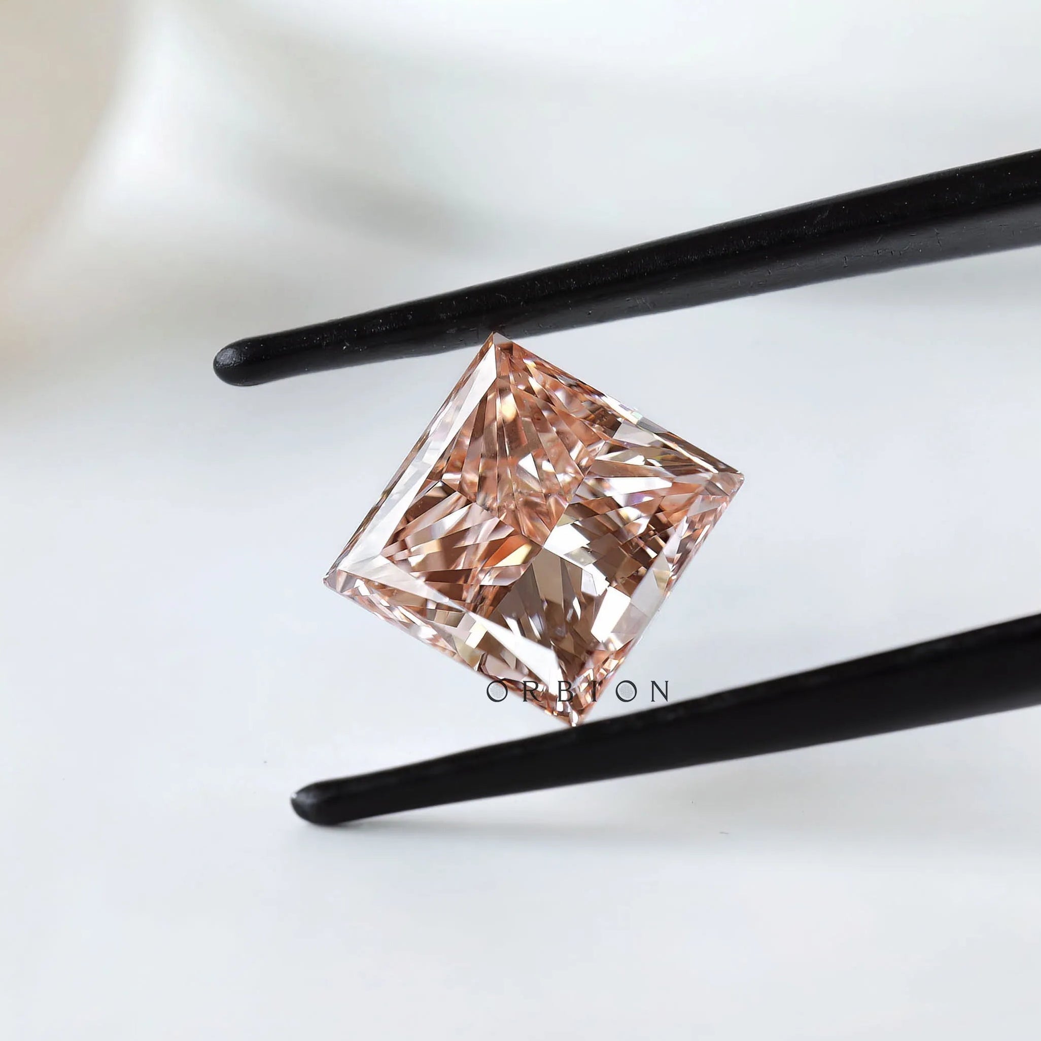 Vivid pink princess cut lab grown diamond 5 ct fine gemstone