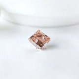 5 ct Loose princess cut lab diamond in deep intense pink tone