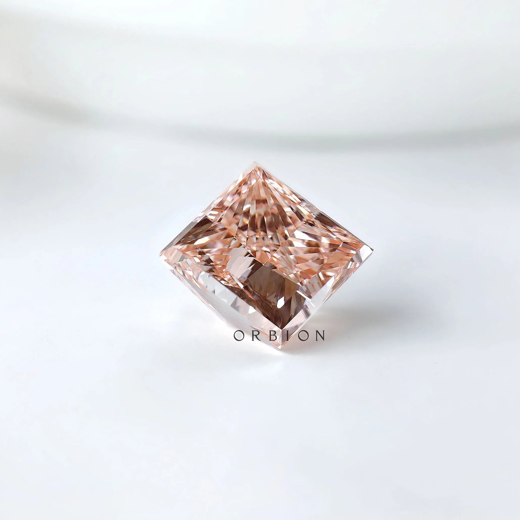 5 ct Loose princess cut lab diamond in deep intense pink tone