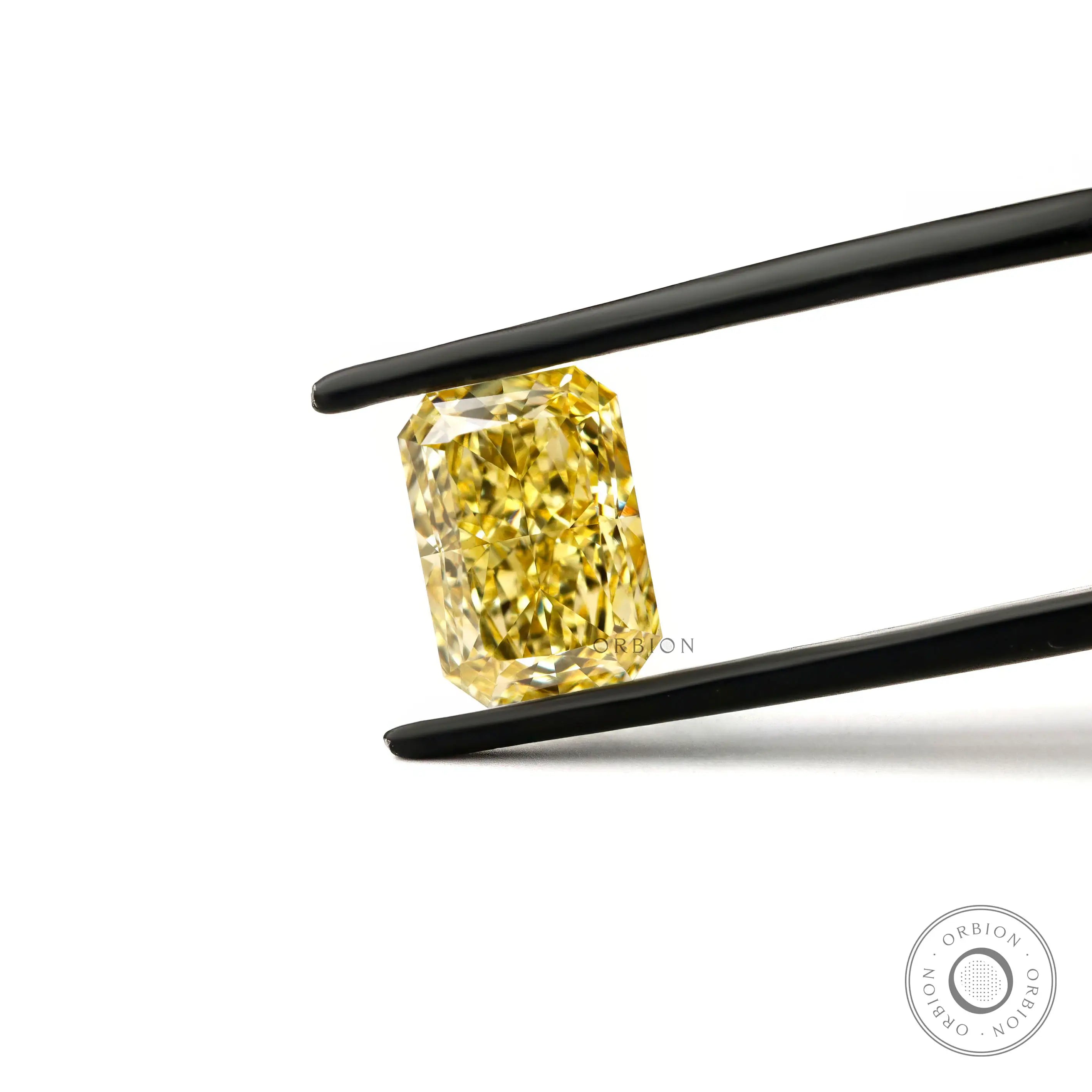 Fancy Intense Yellow Brilliant Cut Crushed Ice Radiant Lab Grown Diamond