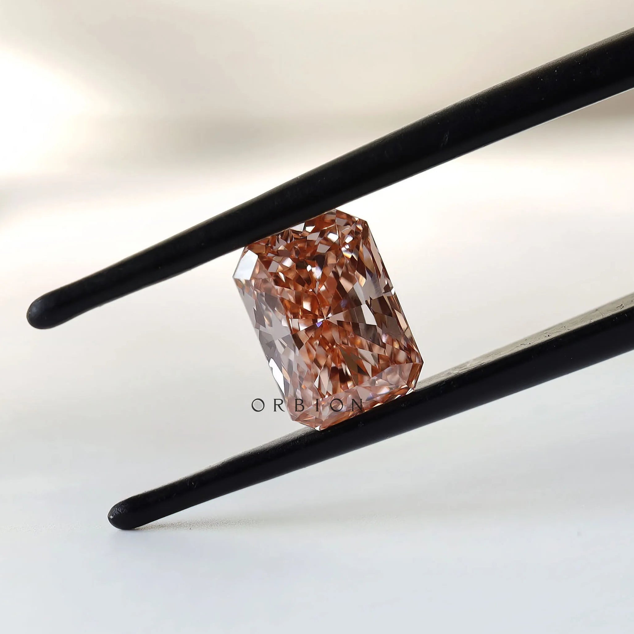 1.70 ct Radiant cut fancy pink lab grown diamond loose gemstone