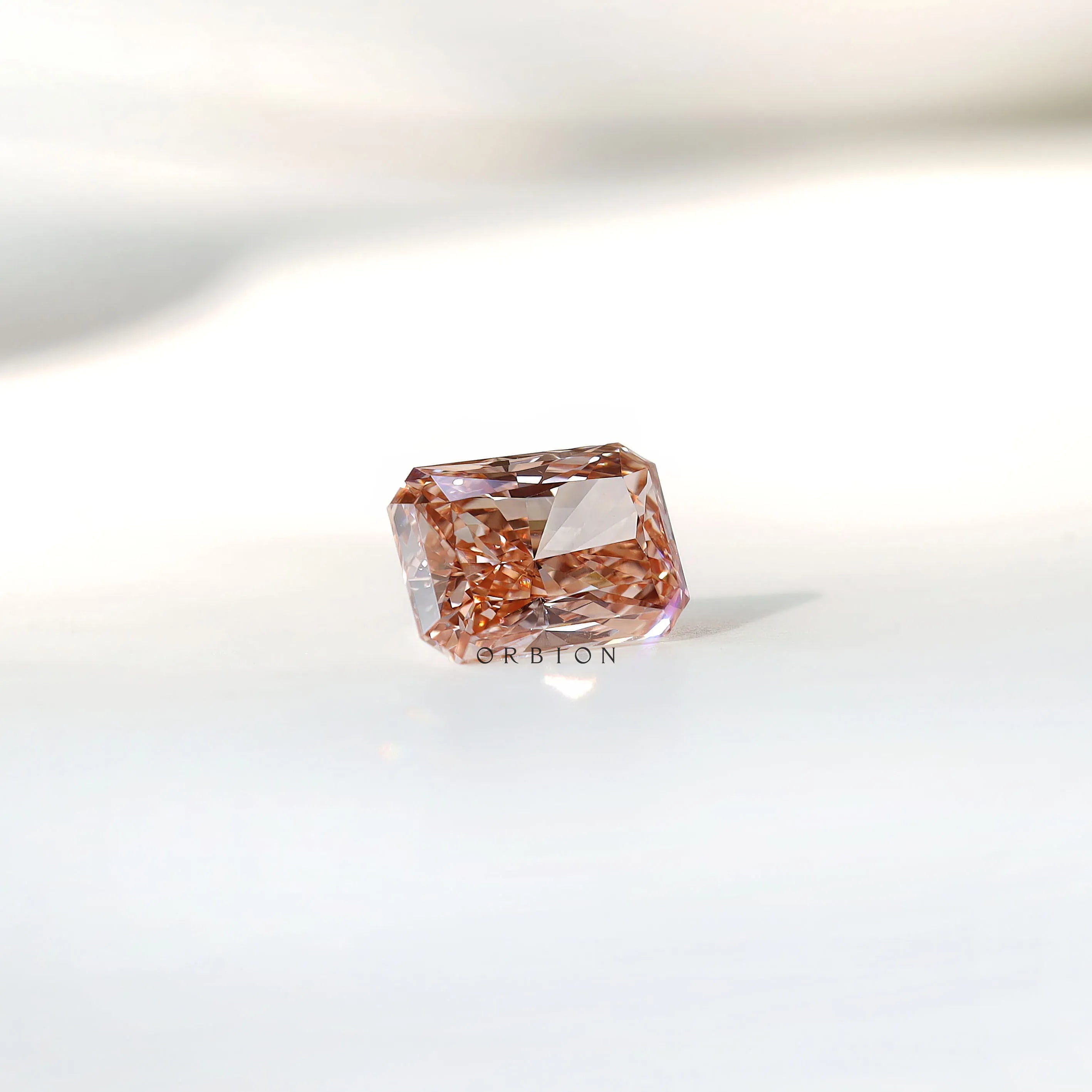 1.70 ct Radiant shape lab diamond with fancy pink color