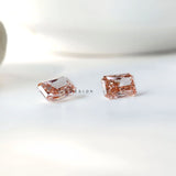 1.70 ct Radiant cut lab diamond in gentle pink shade