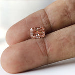 Custom jewelry orangey pink radiant lab diamond 2 ct loose stone