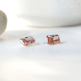 Radiant cut pink lab grown diamonds for custom earrings