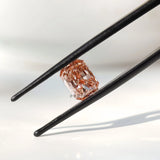 2 ct Radiant cut fancy orangey pink lab grown diamond loose gemstone