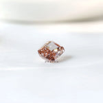 Radiant cut orangey pink lab grown diamond 2 ct loose gem