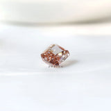 Radiant cut orangey pink lab grown diamond 2 ct loose gem