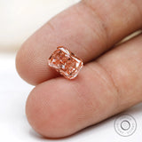 Radiant cut fancy pink lab grown diamond loose