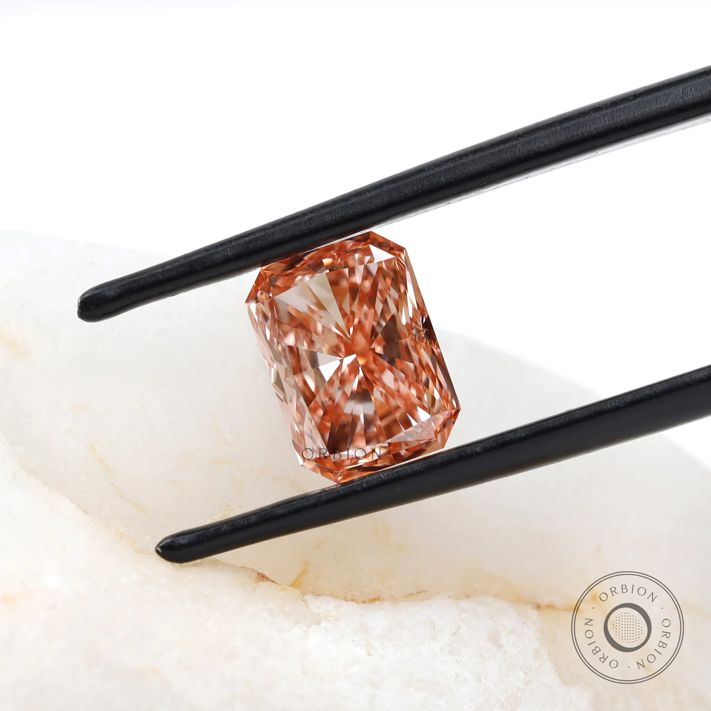 2.40 ct Radiant cut fancy vivid pink lab grown diamond loose gemstone