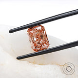 2.40 ct Pink lab grown diamond with radiant cut brilliance