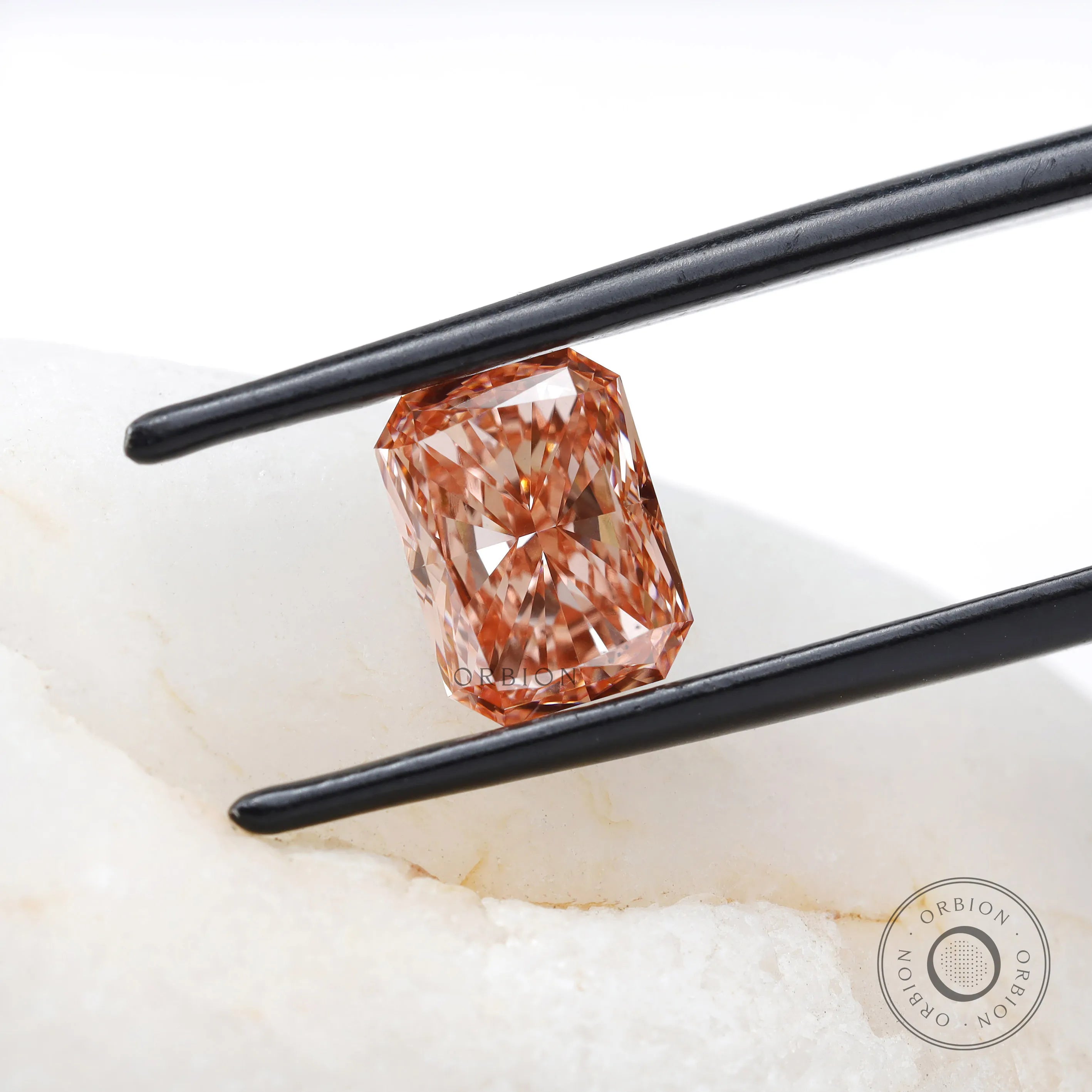 2.40 ct Pink lab grown diamond with radiant cut brilliance