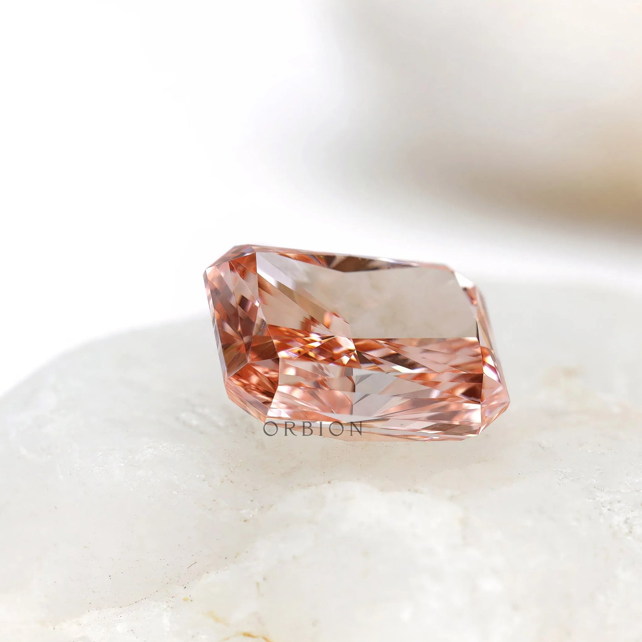 2.40 ct Radiant shape lab diamond with strong pink saturation