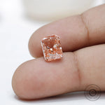 2.40 ct Radiant cut lab diamond in rich pink shade for jewelry