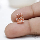 2.40 ct Radiant cut lab diamond in rich pink shade for jewelry