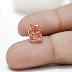 Custom jewelry vivid pink radiant lab diamond 2.40 ct loose stone