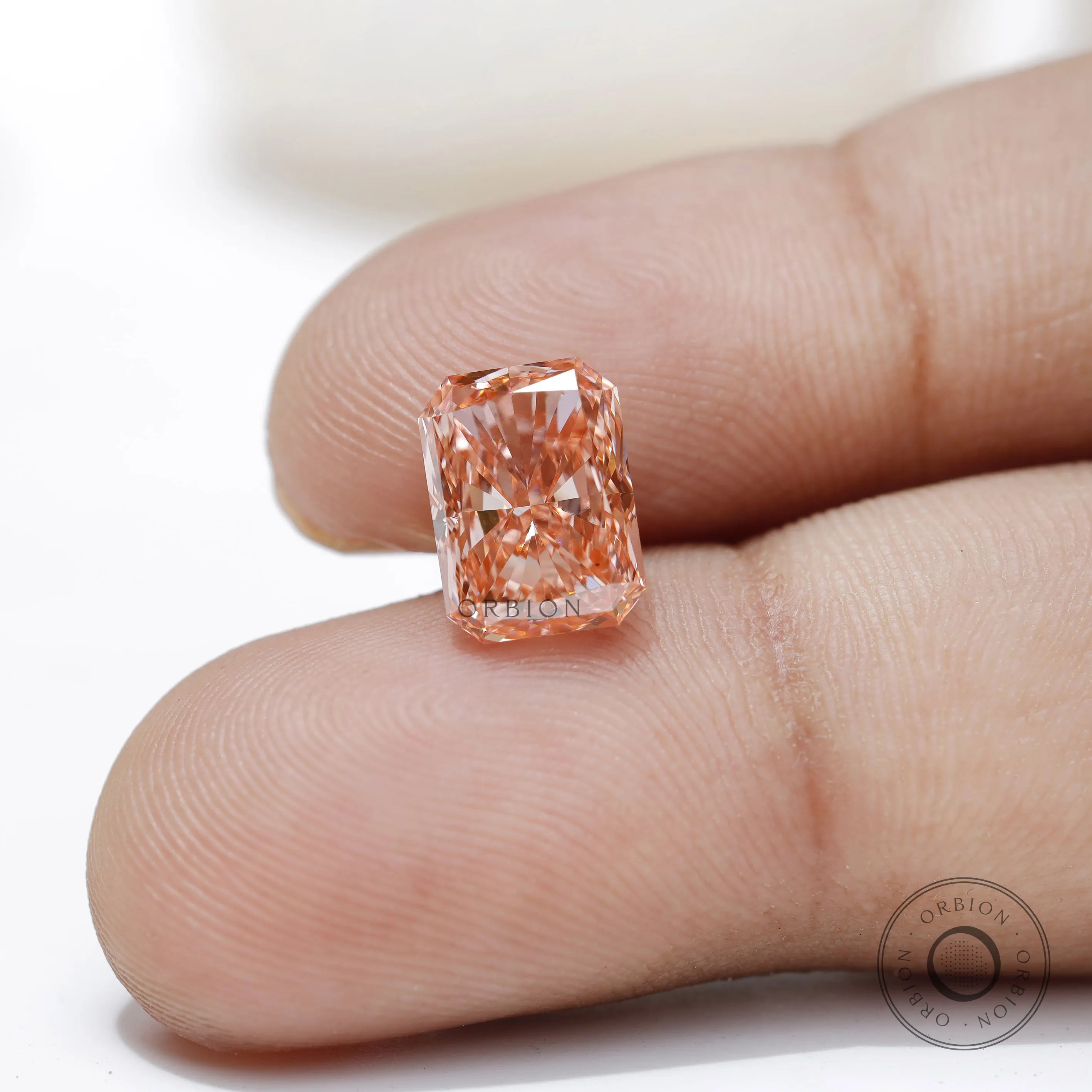 Custom jewelry vivid pink radiant lab diamond 2.40 ct loose stone