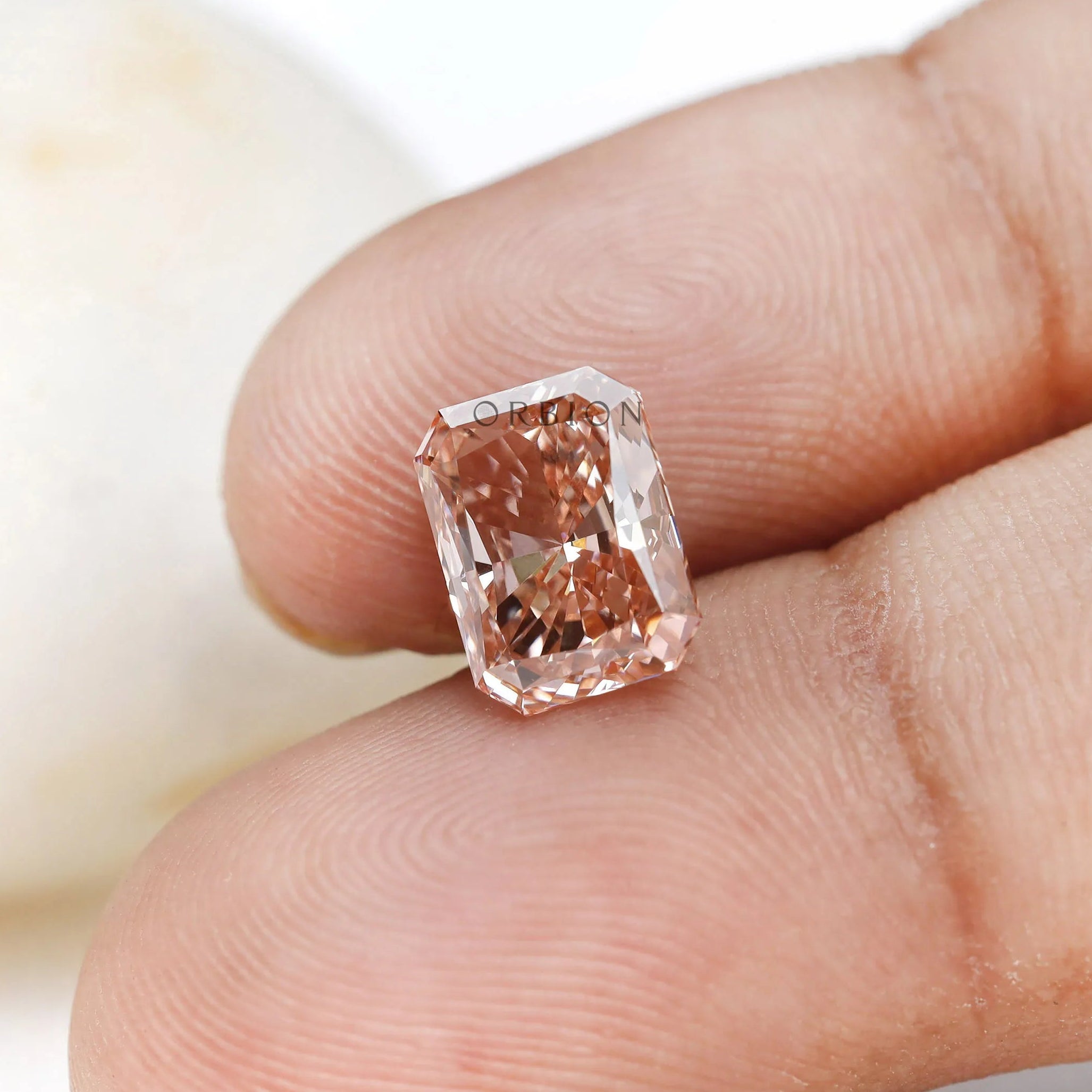 2 ct Pink radiant lab diamond for custom engagement ring setting