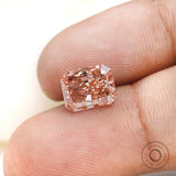 Custom ring ready radiant cut pink lab grown diamond 2 ct loose stone