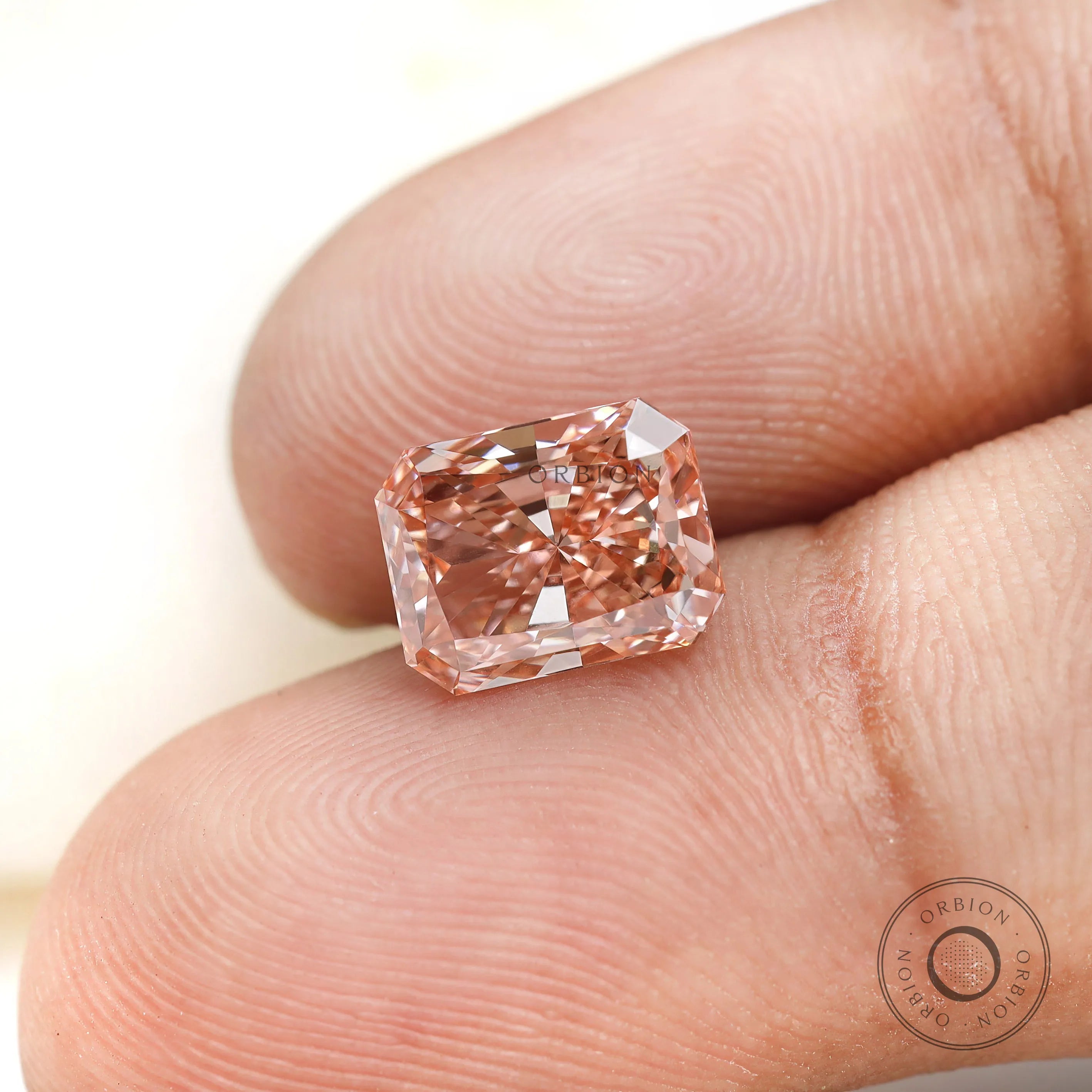 Custom ring ready radiant cut pink lab grown diamond 2 ct loose stone