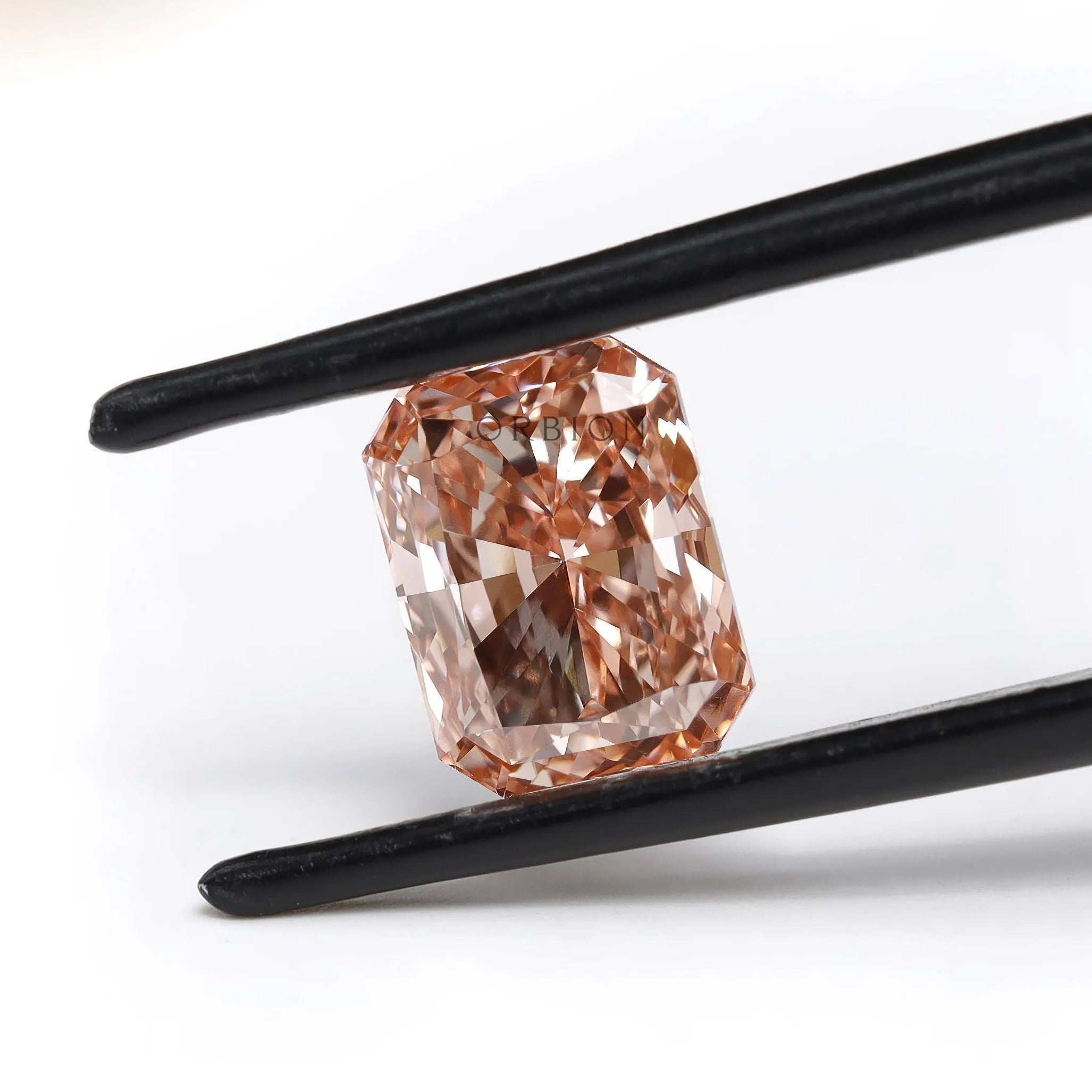 2 ct Radiant cut fancy pink lab grown diamond for custom engagement ring