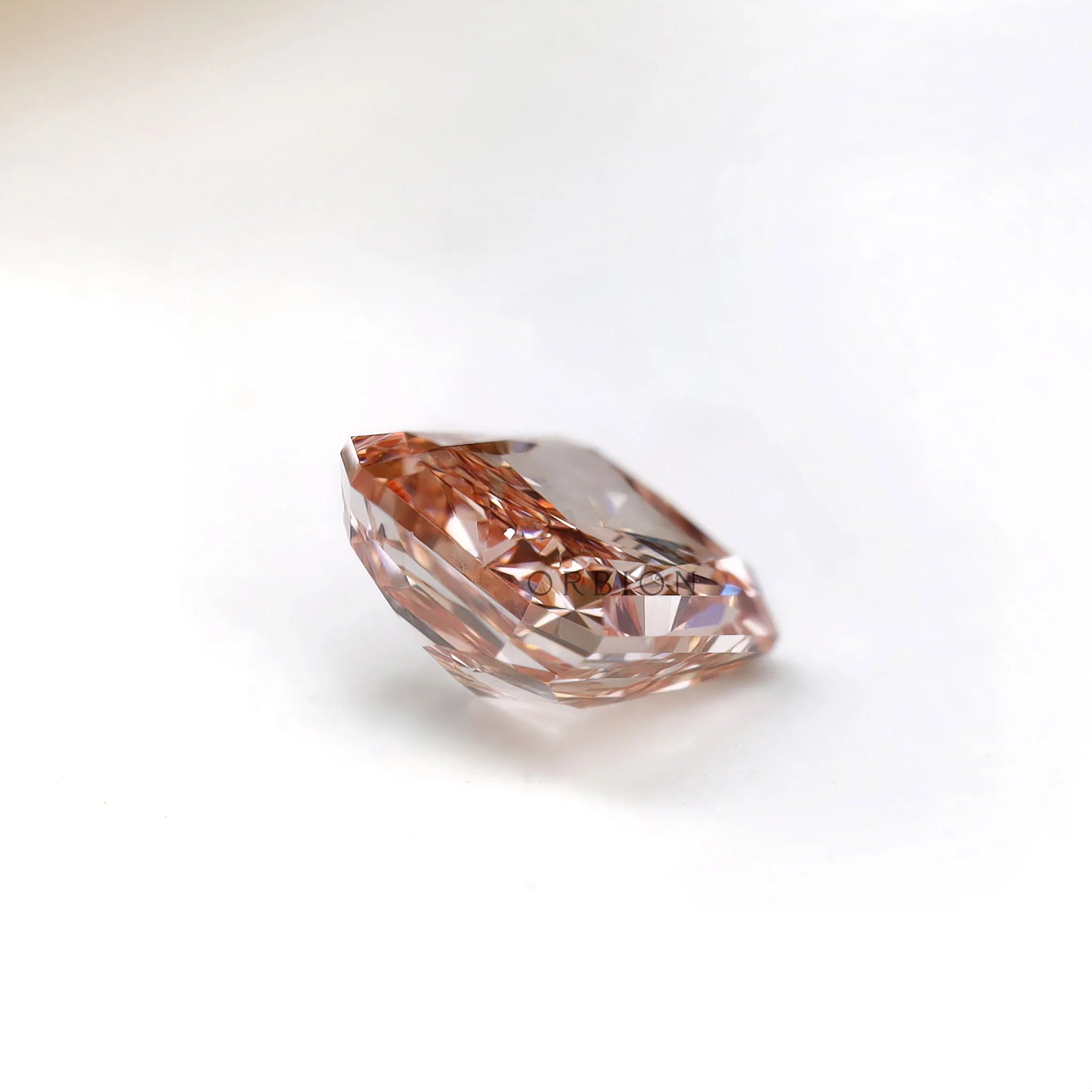 2 ct Radiant shape lab diamond with fancy pink color for engagement ring