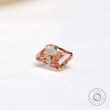 1.70 ct Radiant cut lab diamond in gentle blush pink color