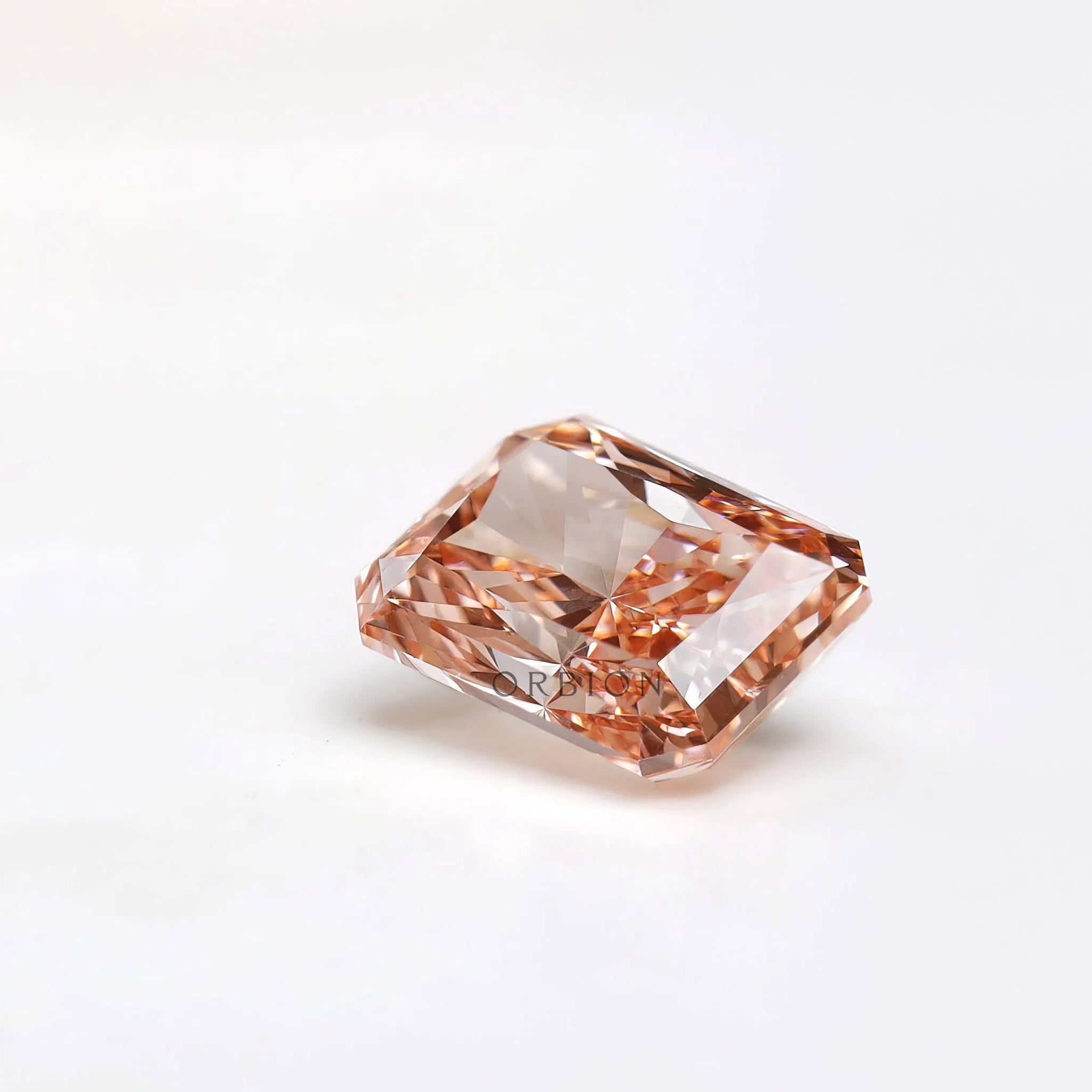 1.70 ct Radiant cut lab diamond in gentle blush pink color