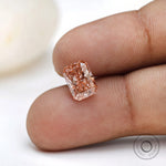 Radiant cut fancy light pink lab diamond loose stone