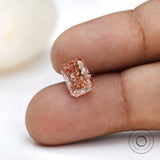 Radiant cut fancy light pink lab diamond loose stone