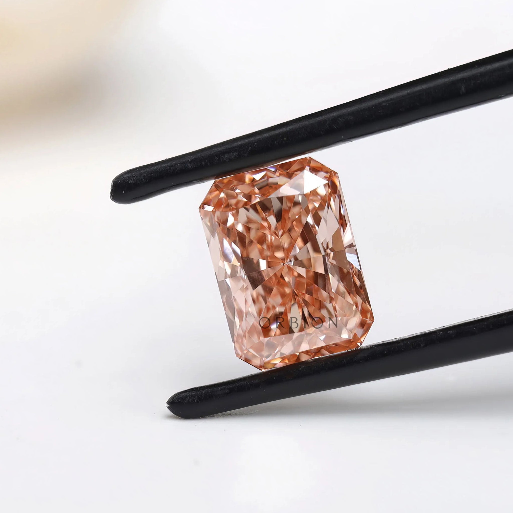 1.70 ct Radiant cut fancy light pink lab grown diamond loose color gemstone