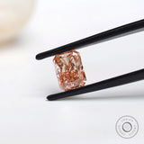 Light pink radiant lab diamond 1.70 ct loose stone with soft sparkle