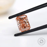 1.70 ct Radiant cut lab diamond in delicate light pink shade