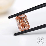 1.70 ct Radiant cut lab diamond in delicate light pink shade