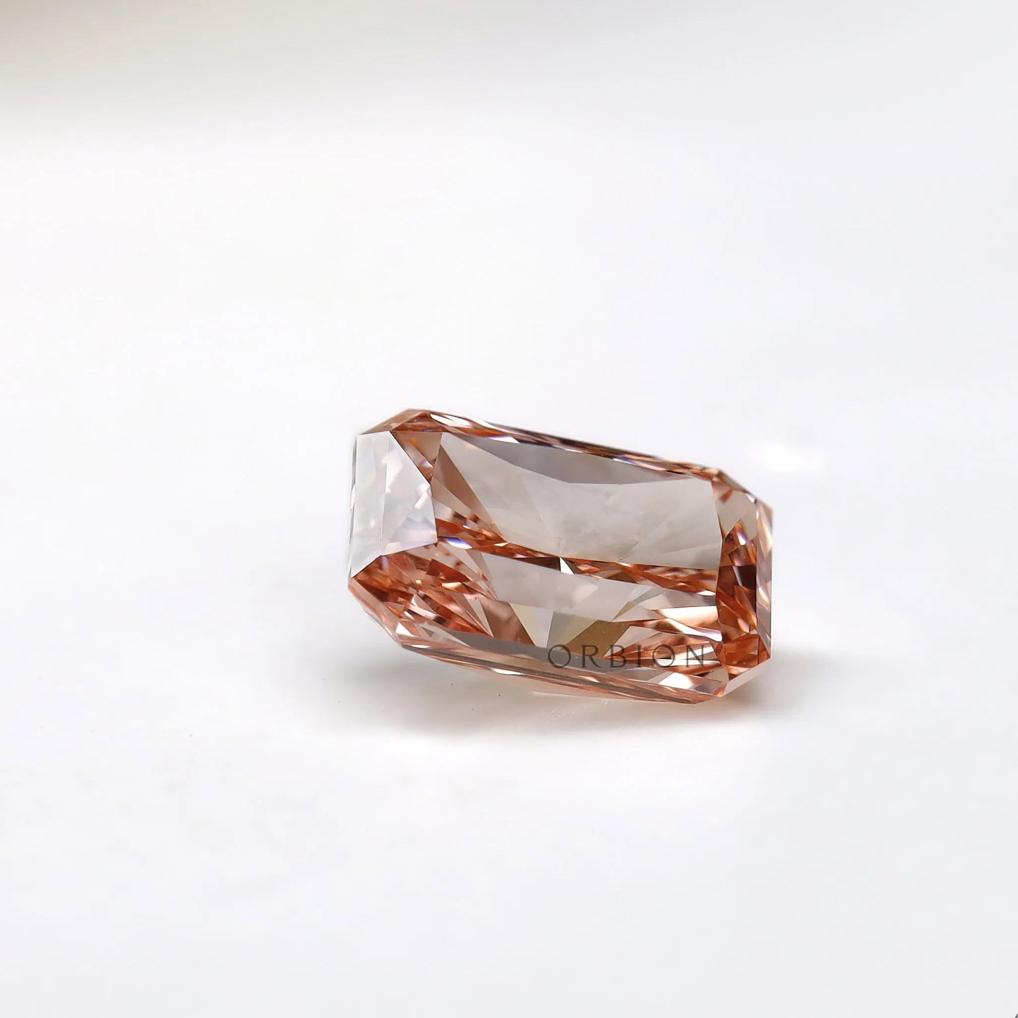 1.70 ct Loose radiant lab diamond with subtle pastel pink tone
