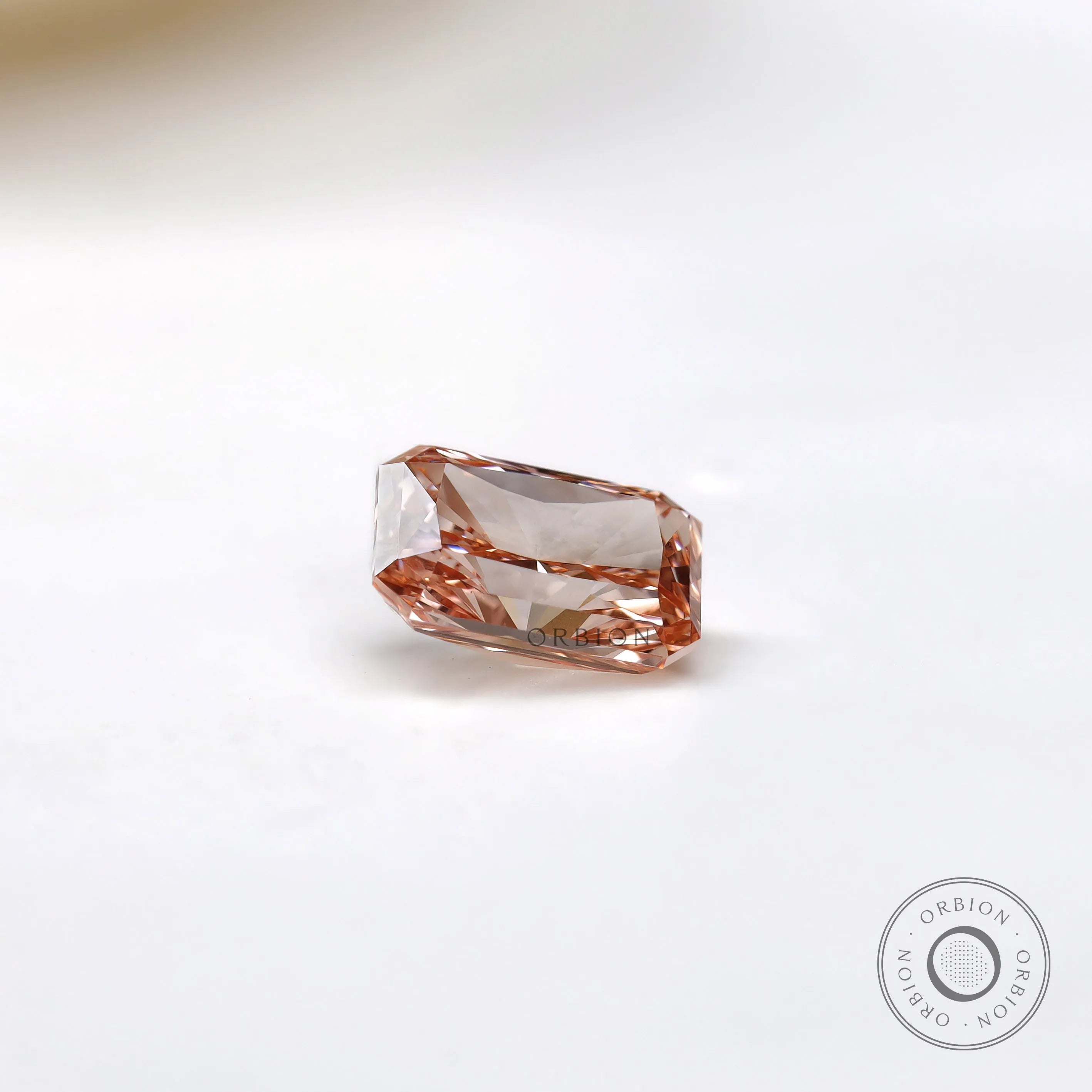 1.70 ct Loose radiant lab diamond with subtle pastel pink tone