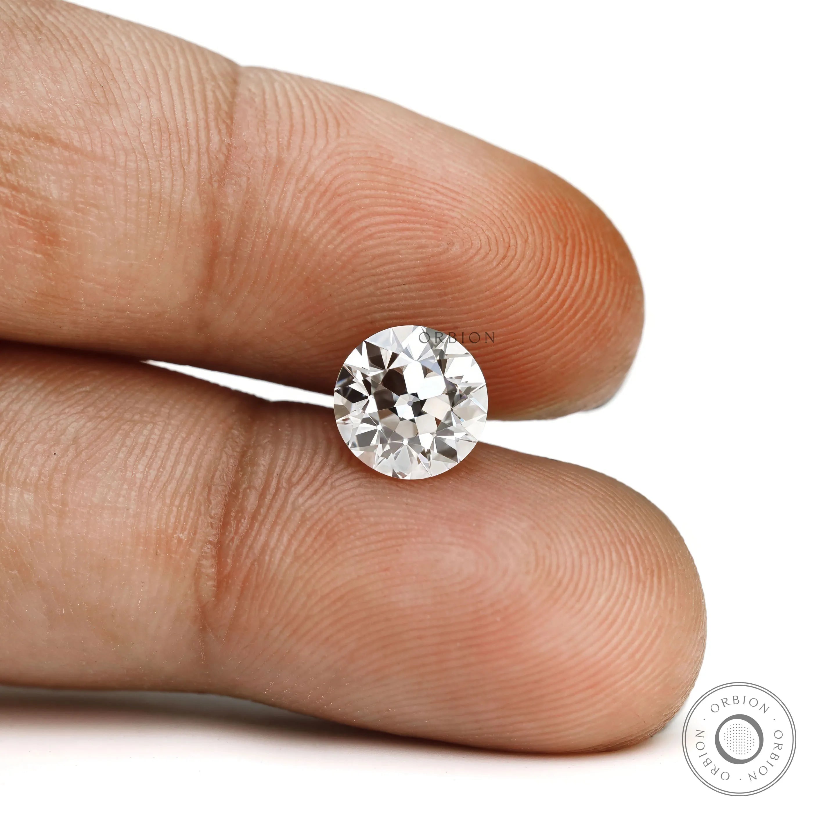 1.50 ct Round lab grown diamond with antique style European brilliance