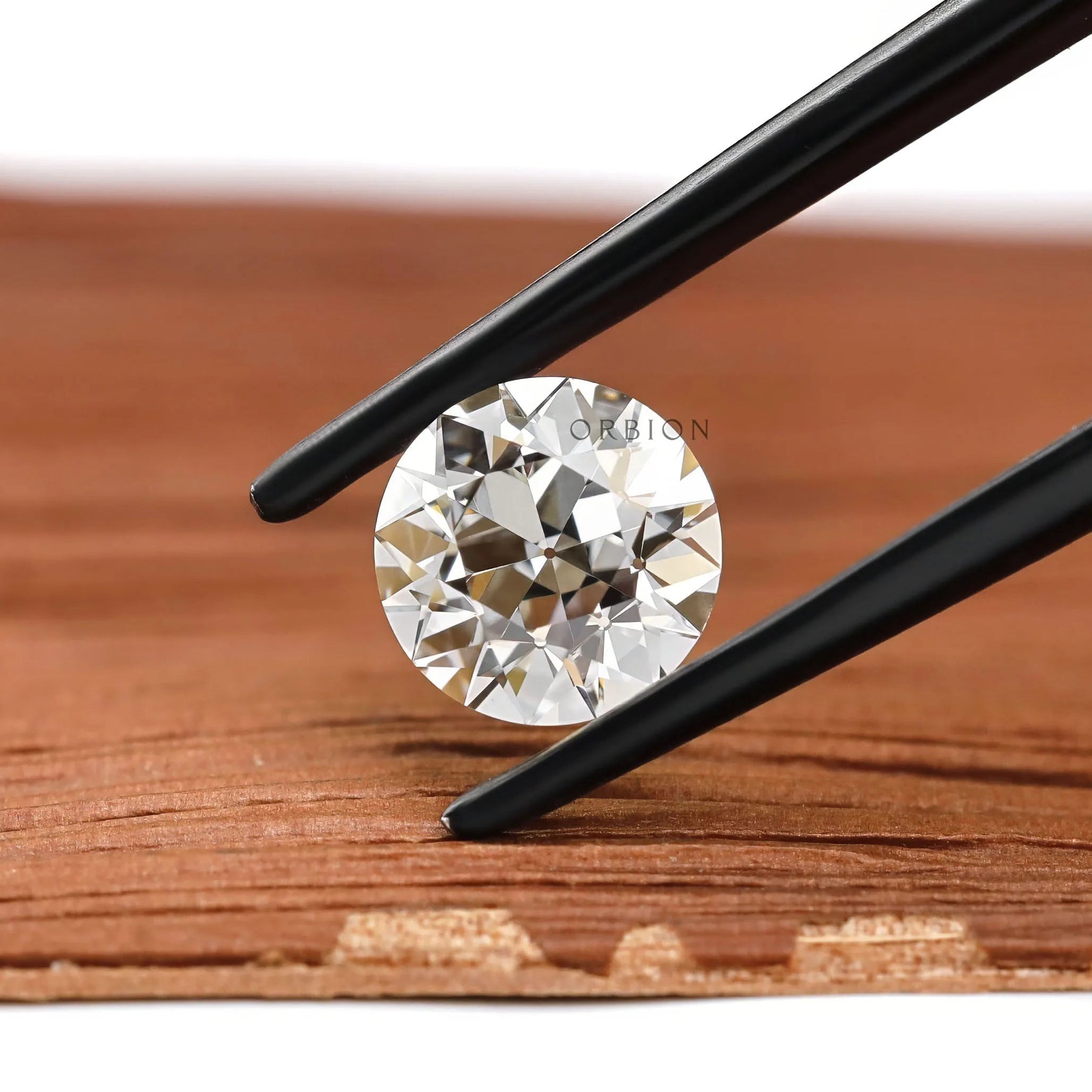 Round old European cut lab diamond 1.50 ct loose stone with vintage sparkle