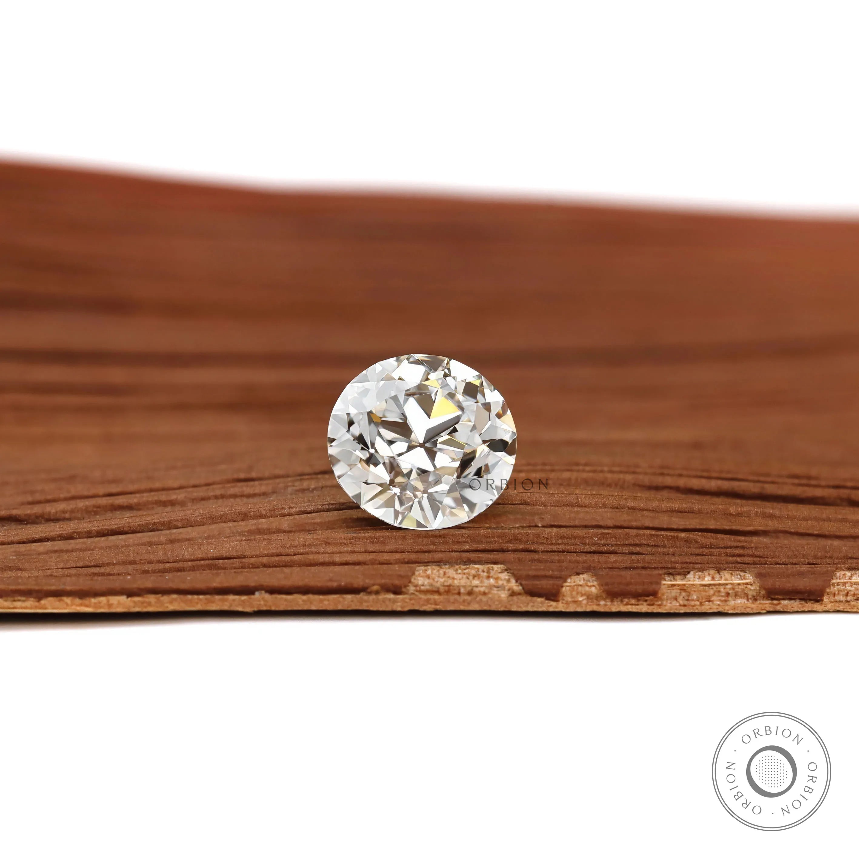 1.50 ct Round lab grown diamond featuring vintage european cut faceting