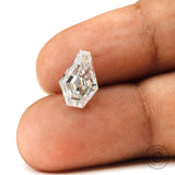 Coffin cut moissanite loose stone with step faceting in colorless tone