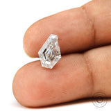 Fancy coffin shaped moissanite stone, loose, colorless step cut