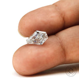 Step cut coffin shaped colorless moissanite