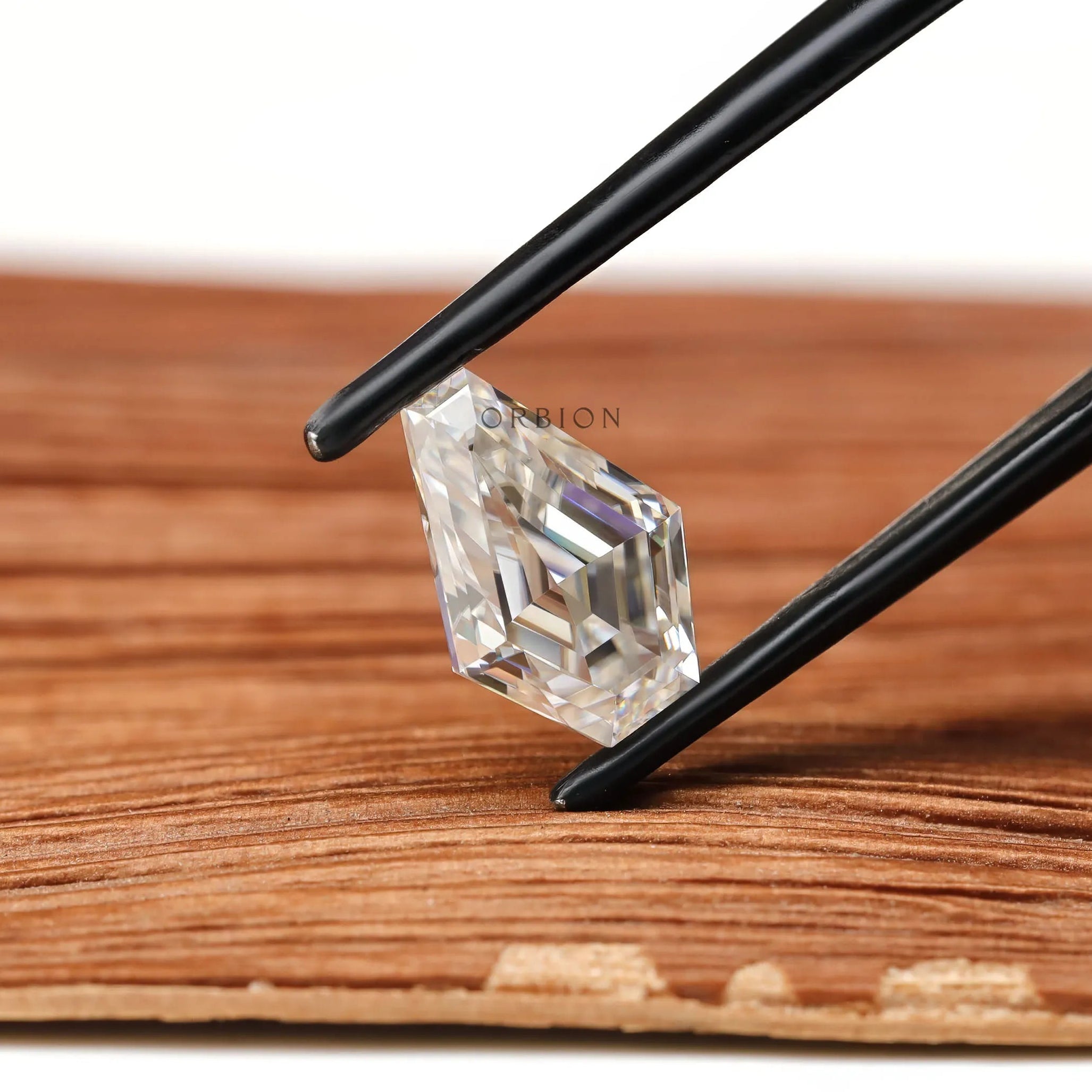 Elegant 2 CT coffin shaped moissanite with step cut colorless loose stone