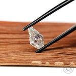 Loose coffin shaped moissanite fancy step cut in colorless tone