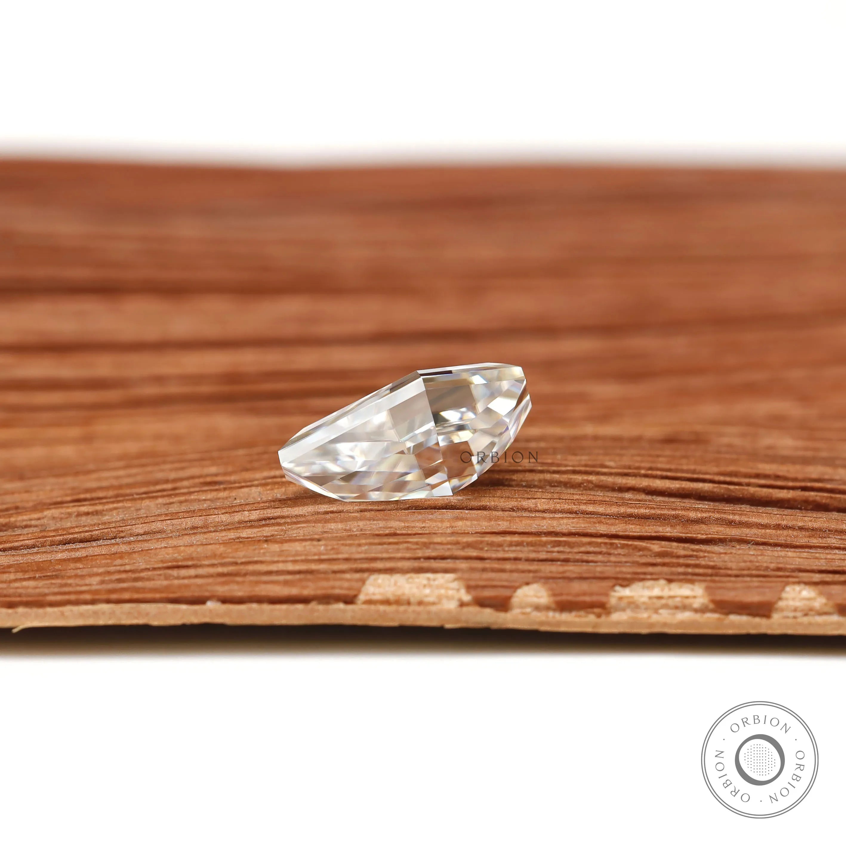 Fancy step cut moissanite 2 CT in coffin shape, loose and colorless